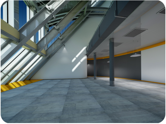 Modern hospitality architectural space